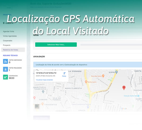 Localização GPS Automática do Local Visitado